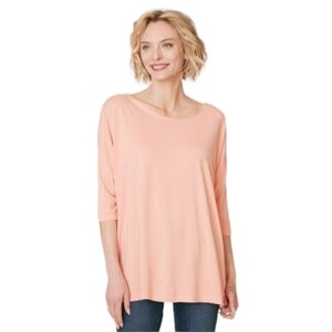 Orange Fashion Village Women's 3/4 Sleeve Bamboo Top Peach One-Size (4-14)